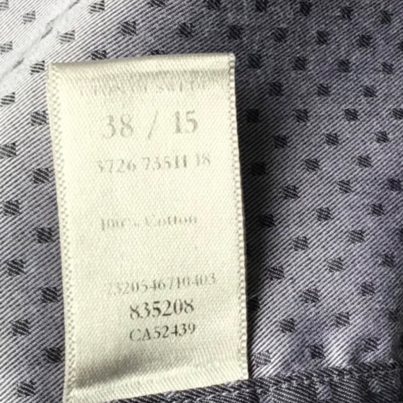 ETON slim gray dotted cotton shirt Sz M 15 -38 cm made in Europe - Picture 3 of 7